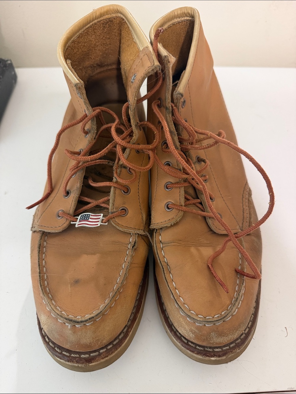 Women's Tan Lace-Up Leather Boots